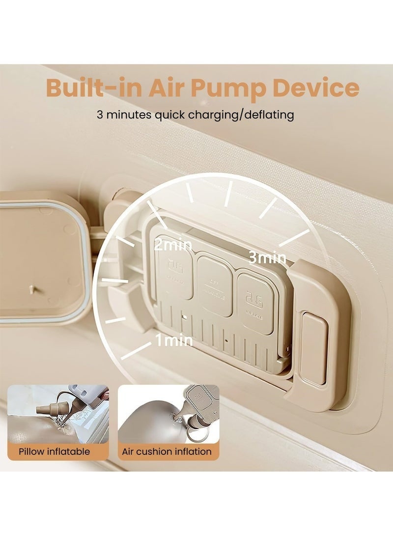 Abbi Casey 200*150*25cm Self-Inflating Double Air Mattress | 2-Min Quick Inflation/Deflation Built-in Pump | Portable Camping Bed with two inflatable pillows, Repair Kit & Storage Bag | for Home, Travel, Guests | 660lbs Capacity - Image 5