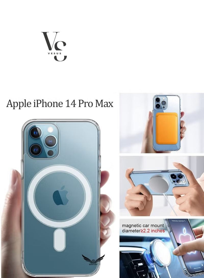 vesus iPhone 14 Pro Max Magnetic Phone Case, Compatible with Magsafe Charging & Accessories Protective Clear Back Case Cover for Apple iPhone 14 Pro Max 
