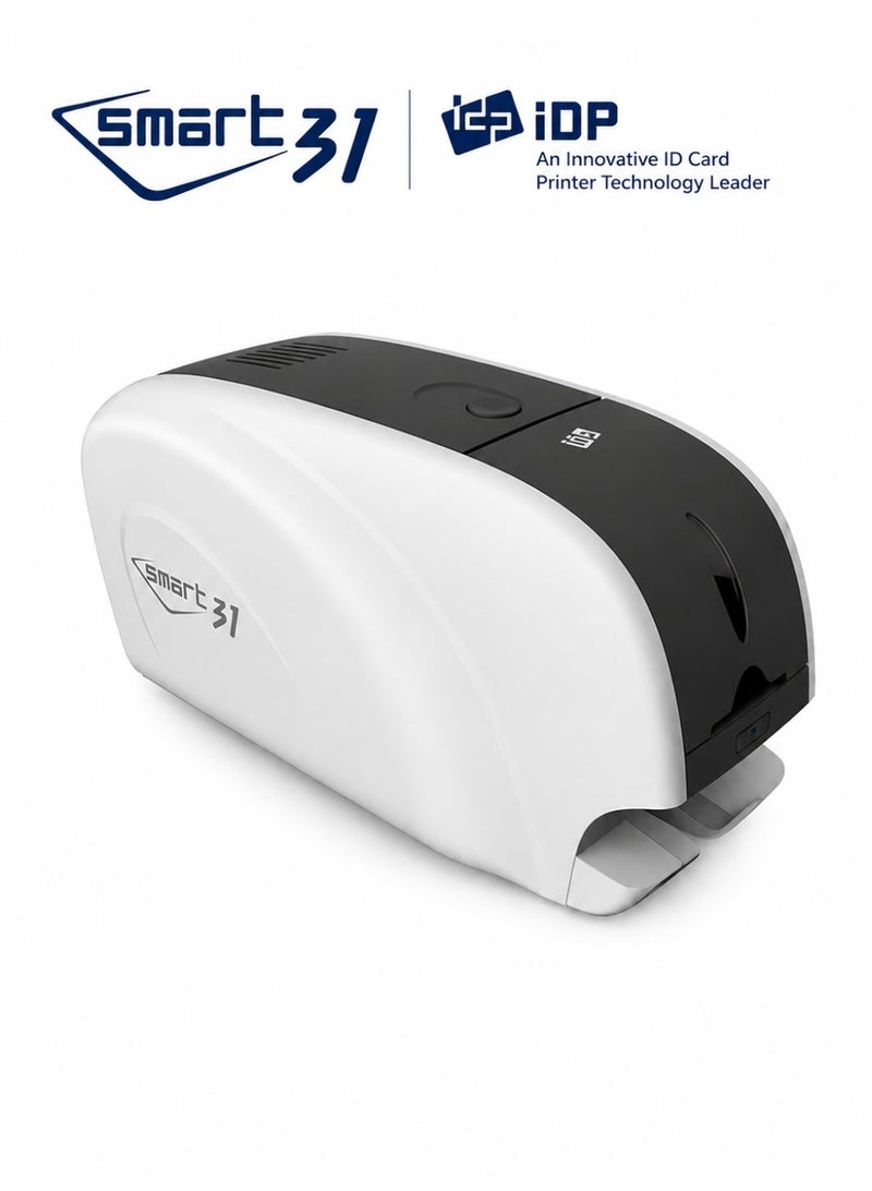 IDP SMART-31S Single-Sided ID Card Printer – Korean-Made PVC Card Printer – High-Quality Printing for Employee Badges, Student IDs, Membership, Loyalty & Access Cards – Supports Smart Cards – Ideal for Office, School & Business Use - Image 1