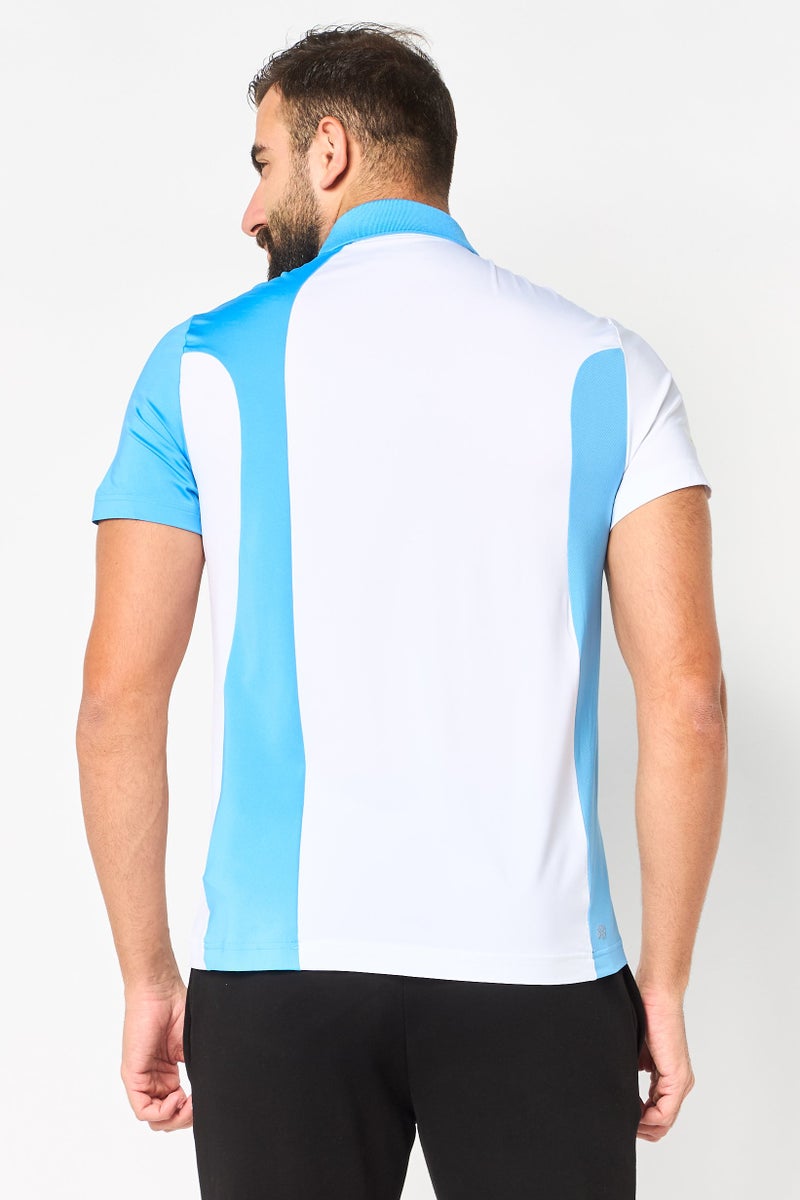 LACOSTE Novak Djokovic x Lacoste Men Regular Fit Short Sleeve Outdoor Polo Shirt, Multicolor - Image 4