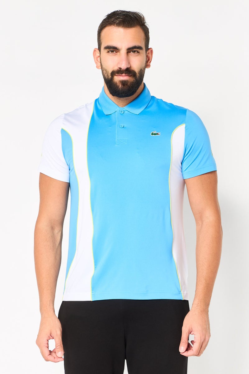 LACOSTE Novak Djokovic x Lacoste Men Regular Fit Short Sleeve Outdoor Polo Shirt, Multicolor - Image 1