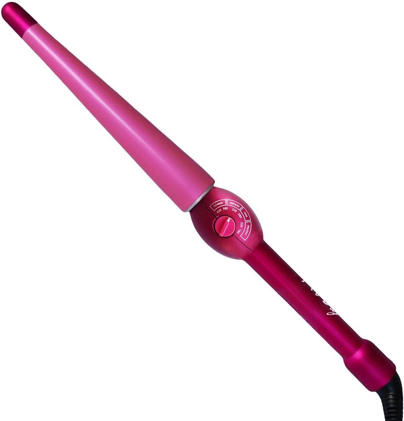 Mr Big Curling Iron Mr Big Tapered Curling Wand  Long Barrel with Ceramic Coating for Long Hair  Conical Shape 6 Heat Settings Dual Voltage Auto Off  23 to 125 Diameter