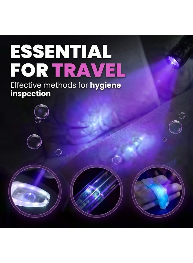 X-level UV Torches Rechargeable, USB Strong Ultraviolet LED Flashlights, Flashlight Fluorescent Detection Lamp Ringworm Light, Detector for Urine/Stains, Flurescent, Uranium Glass, Curing Resin Flashlights - Image 2