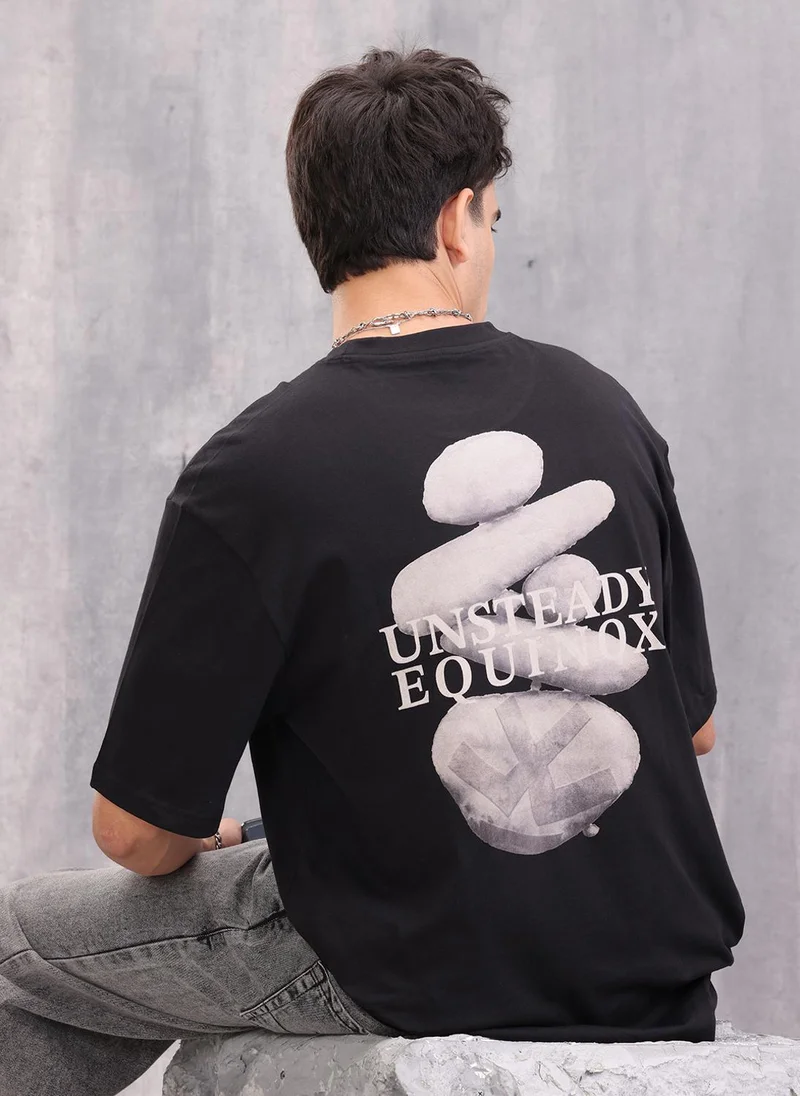 Wrogn Casual Oversized Fit Tshirt With Back Print | Black