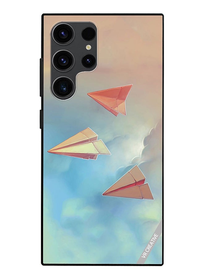VR CREATIVE Protective Case Cover For Samsung Galaxy S24 Ultra Paper Plane Design  Multicolour - Image 1