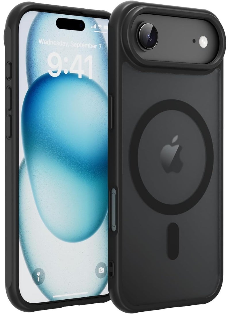 ChicVibe Magnetic Case for iPhone 17 Air Compatible with MagSafe, Translucent Matte Back Slim Minimalist Shockproof Phone Cover, 6.5-Inch Display (Black) - Image 1
