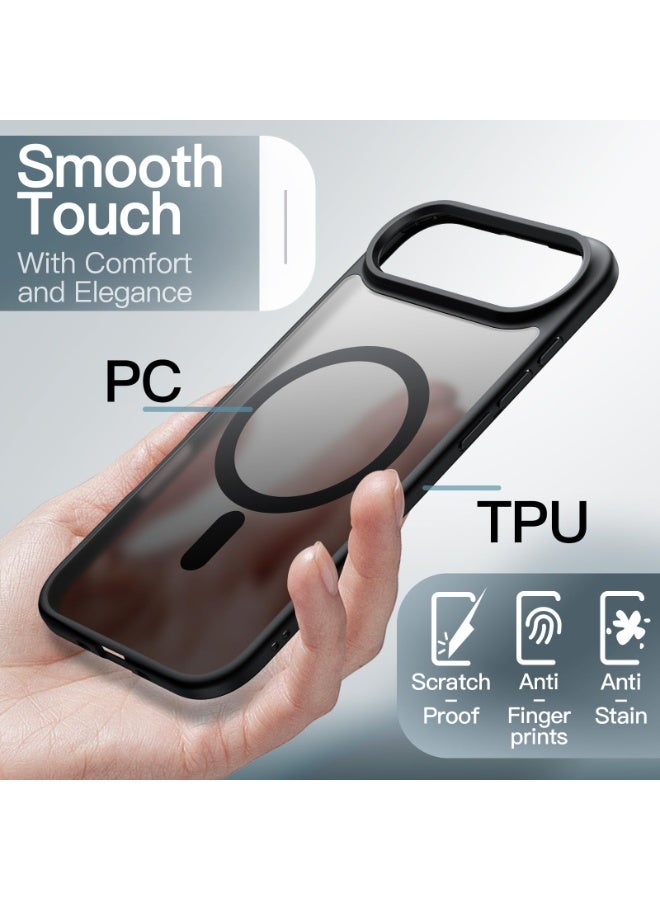 ChicVibe Magnetic Case for iPhone 17 Air Compatible with MagSafe, Translucent Matte Back Slim Minimalist Shockproof Phone Cover, 6.5-Inch Display (Black) - Image 4