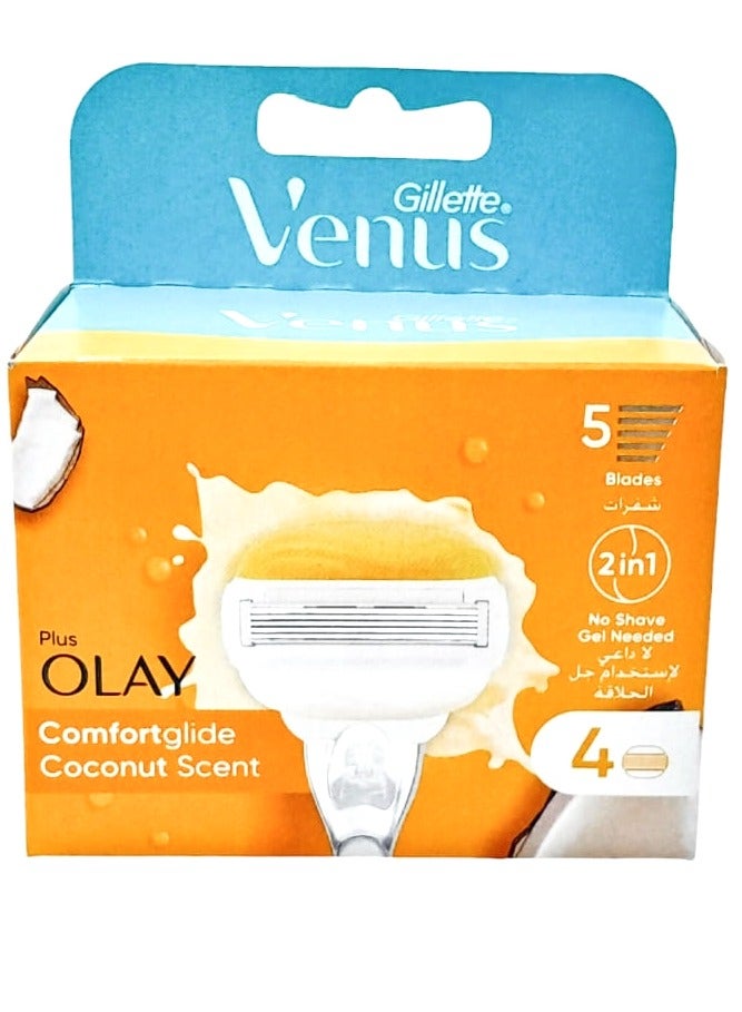 Gillette Venus Olay Coconut Blades x4 - Image 1