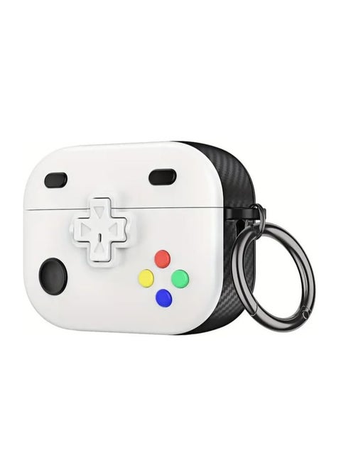 New Collection Compatible with AirPods 4th Generation Case Cover, Soft Skin Silicone Protective Special Design Game Console Design Case Cover with Keychain for AirPods 4 2025 Charging (Game White)