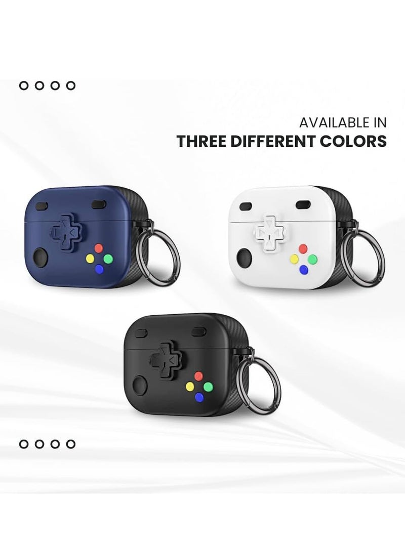 New Collection Compatible with AirPods 4th Generation Case Cover, Soft Skin Silicone Protective Special Design Game Console Design Case Cover with Keychain for AirPods 4 2025 Charging (Game White)