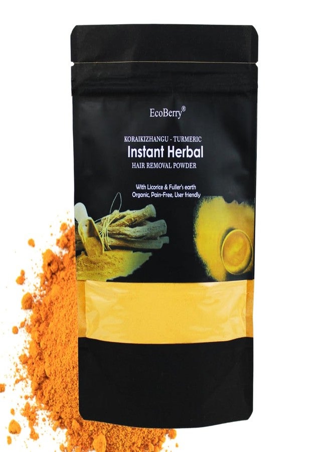 EcoBerry Korai Kizhangu Turmeric Hair Removal Powder For Painless Hair removal | Retarded Hair Growth | 100% Natural & Handmade | Preservative Free | Paraben Free | Vegan 100g - Image 1