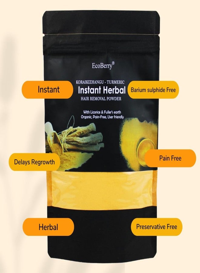 EcoBerry Korai Kizhangu Turmeric Hair Removal Powder For Painless Hair removal | Retarded Hair Growth | 100% Natural & Handmade | Preservative Free | Paraben Free | Vegan 100g - Image 4