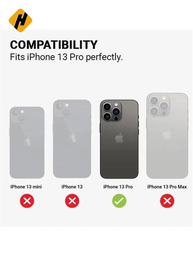 HuHa IPhone 13 Pro Premium Luxury Leather Case Magnetic Car Mount Holder Wrist Strap Case Horizontal & Vertical Kickstand Cover with Camera Protection  - Image 2