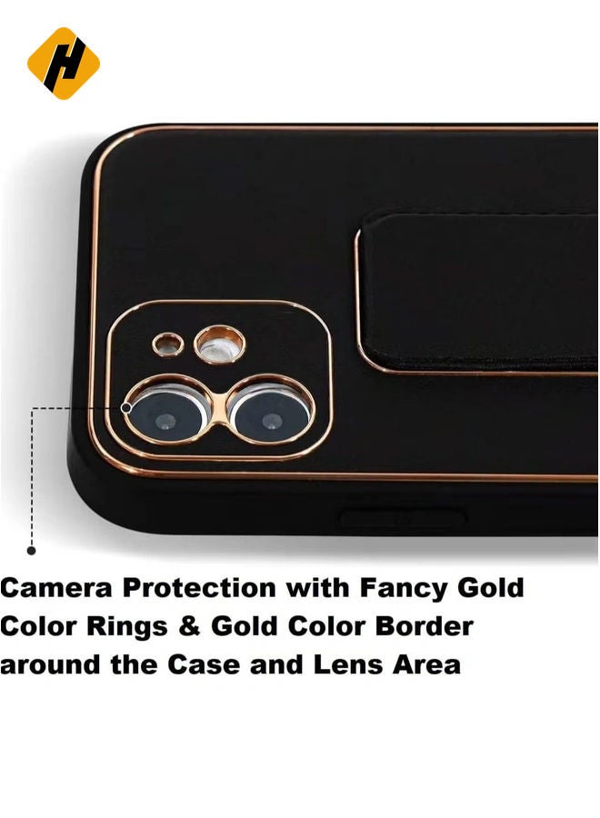 HuHa IPhone 13 Pro Premium Luxury Leather Case Magnetic Car Mount Holder Wrist Strap Case Horizontal & Vertical Kickstand Cover with Camera Protection  - Image 4
