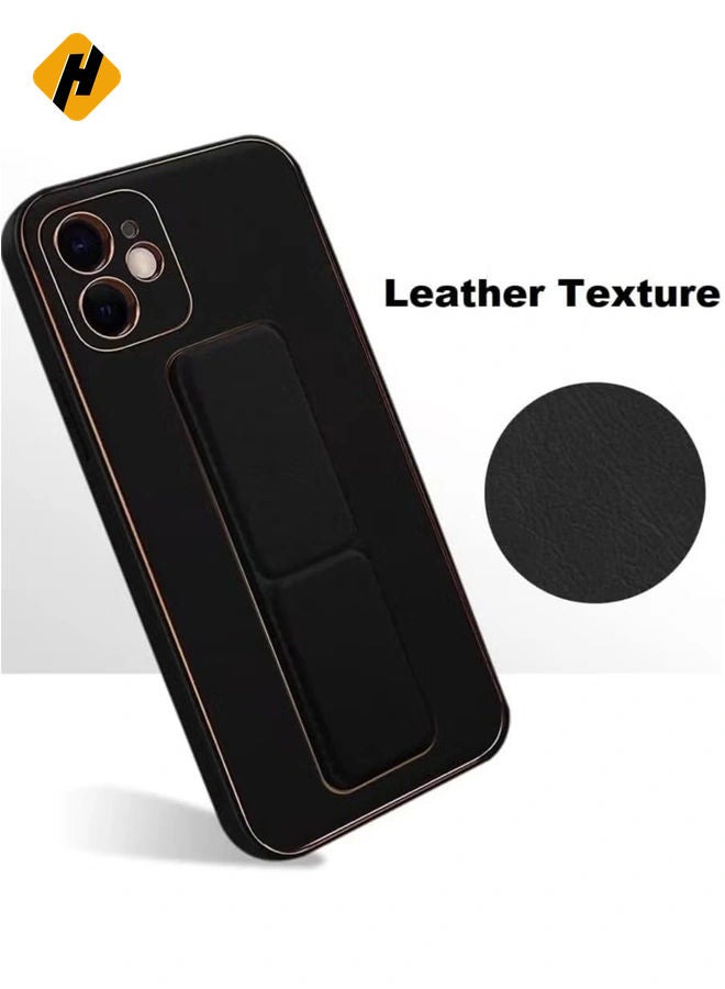 HuHa IPhone 13 Pro Premium Luxury Leather Case Magnetic Car Mount Holder Wrist Strap Case Horizontal & Vertical Kickstand Cover with Camera Protection  - Image 5