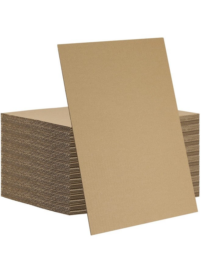 PINGEUI 100 Pcs 8 X 10 Inches Corrugated Cardboard Sheets, 1/8" Thick Brown Kraft Cardboard Sheets, Corrugated Cardboard For Packing, Mailing, Crafts - Image 1