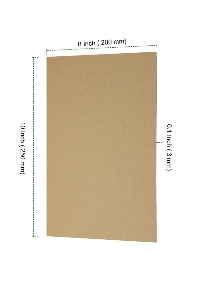 PINGEUI 100 Pcs 8 X 10 Inches Corrugated Cardboard Sheets, 1/8" Thick Brown Kraft Cardboard Sheets, Corrugated Cardboard For Packing, Mailing, Crafts - Image 2