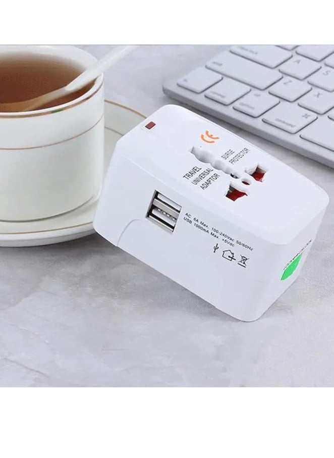 تايكوم محول سفر عالمي مزود بمنافذ USB مزدوجة - قابس طاقة عالمي الكل في واحد للمملكة المتحدة والولايات المتحدة الأمريكية والاتحاد الأوروبي وأستراليا متوافق مع الهواتف وأجهزة الكمبيوتر المحمولة باللون الأسود (TRADP-070)  - Image 2