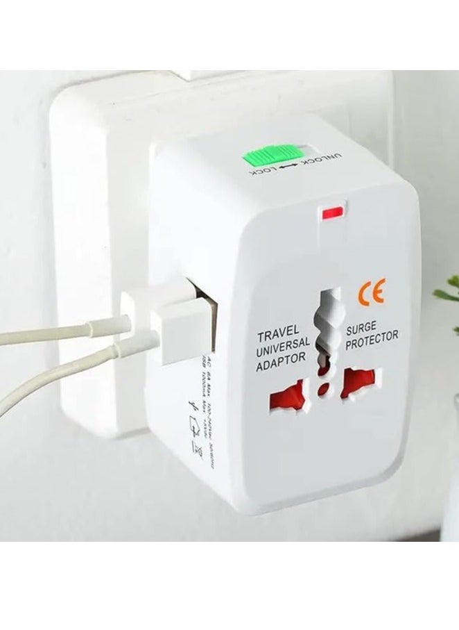 تايكوم محول سفر عالمي مزود بمنافذ USB مزدوجة - قابس طاقة عالمي الكل في واحد للمملكة المتحدة والولايات المتحدة الأمريكية والاتحاد الأوروبي وأستراليا متوافق مع الهواتف وأجهزة الكمبيوتر المحمولة باللون الأسود (TRADP-070)  - Image 4
