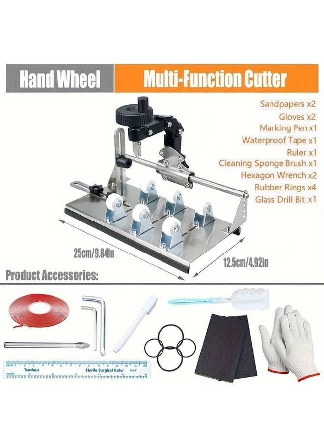 New Stainless Steel Hand Wheel Glass Bottle Cutter DIY Craft Kit For Round Square Bottles - Image 1