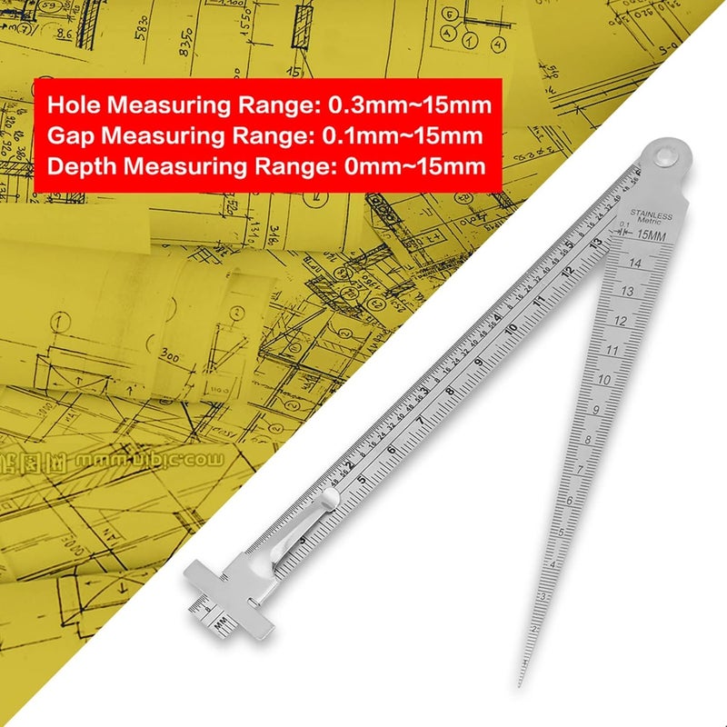 Stainless Steel Welding Thickness Gauge Rustproof Taper Measurement Feeler Depth Gauge - Image 5