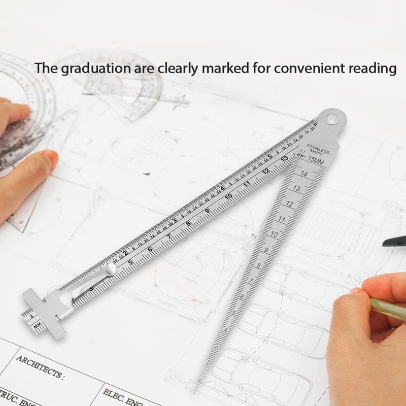 Stainless Steel Welding Thickness Gauge Rustproof Taper Measurement Feeler Depth Gauge - Image 4