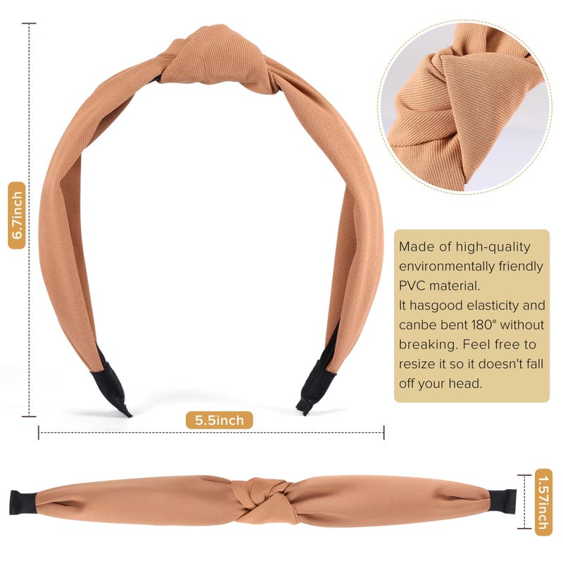 DiyJibb Headbands for Women Girls - 6PCS Stylish Top Knotted Headbands - Knotted Headband for Women - Head Bands Wide Hairband Hair Accessories - Image 2