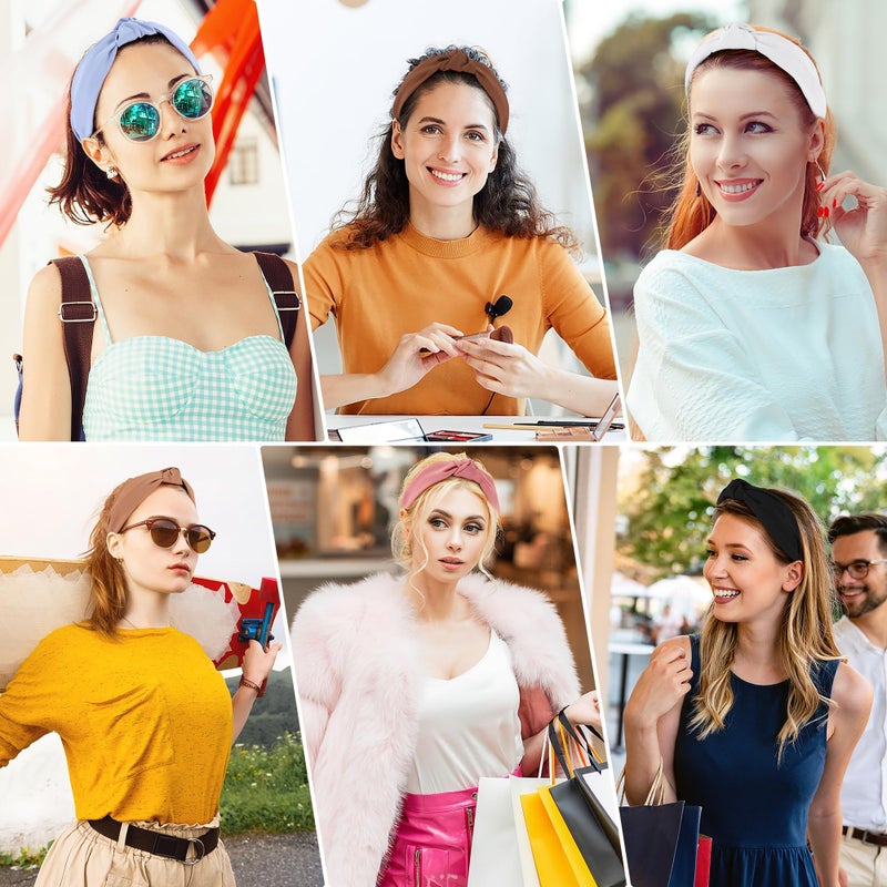DiyJibb Headbands for Women Girls - 6PCS Stylish Top Knotted Headbands - Knotted Headband for Women - Head Bands Wide Hairband Hair Accessories - Image 4