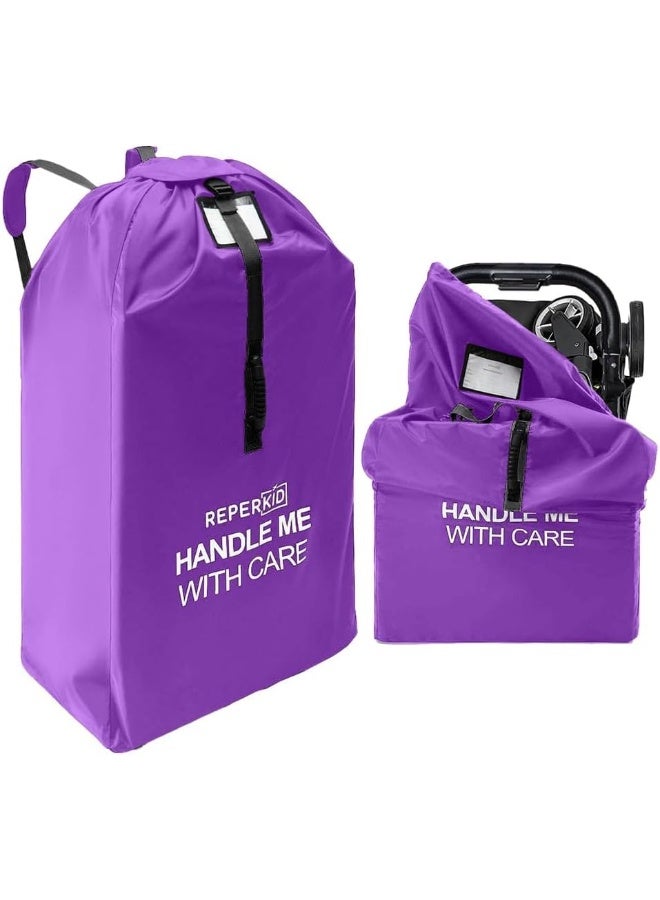 ريبير كيد Stroller Travel Bag for Airplane Gate Check in - Large Standard or Double Stroller Purple - Image 1