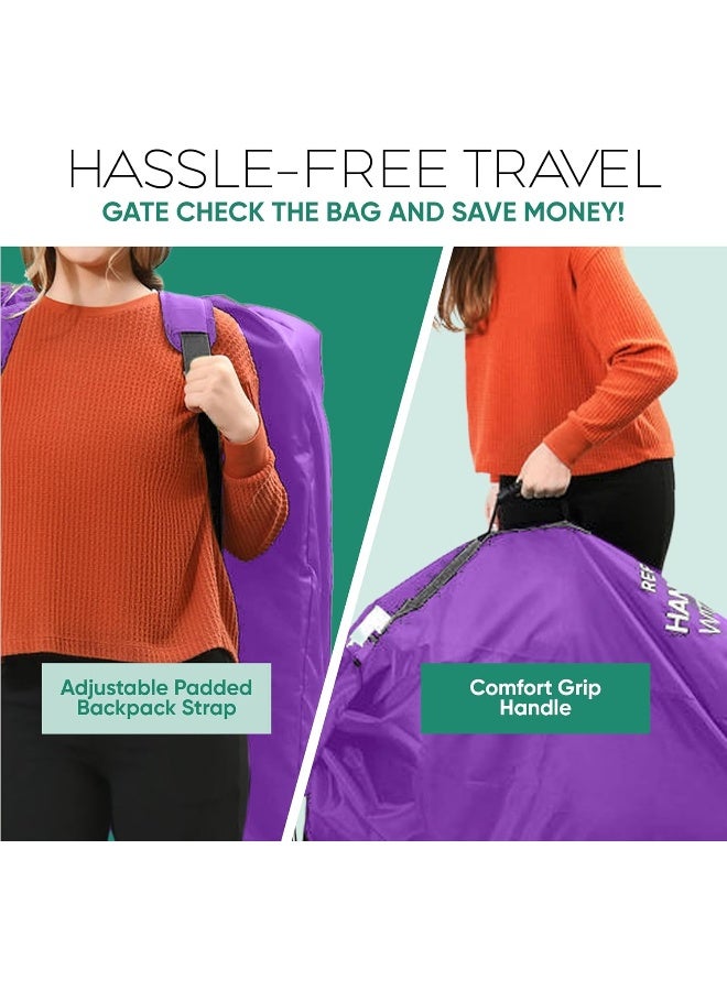 ريبير كيد Stroller Travel Bag for Airplane Gate Check in - Large Standard or Double Stroller Purple - Image 5