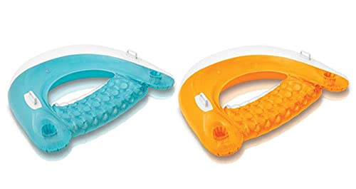 INTEX Sit 'n Float Classic Inflatable Raft Swimming Pool Lounge - (Set of 2)(Colors May Vary) - Image 1