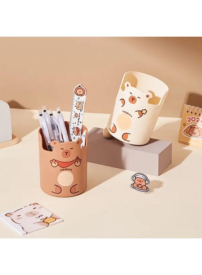 White Cute Animal Pen Holder Organizer For Office School Home Storage - Image 3