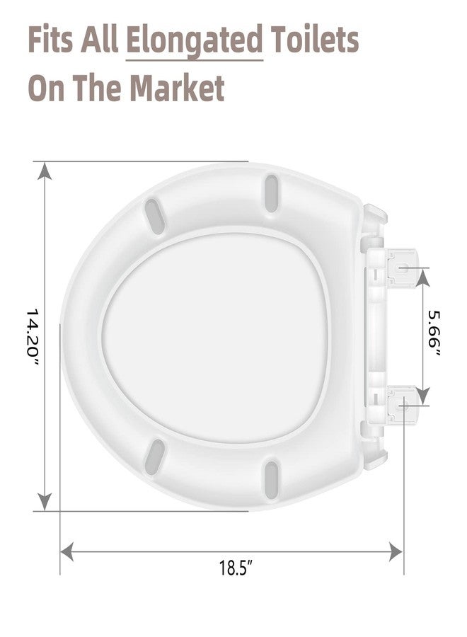 CcBello Elongated Toilet Seat, Slow Close Quick-Release Hinges, Heavy Duty Soft Close, Oval(Oblong) Toilet Seat For Elongated Toilets, Quiet-Close Lid And Seat, Easy To Install And Clean, Never Loosen, White - Image 5