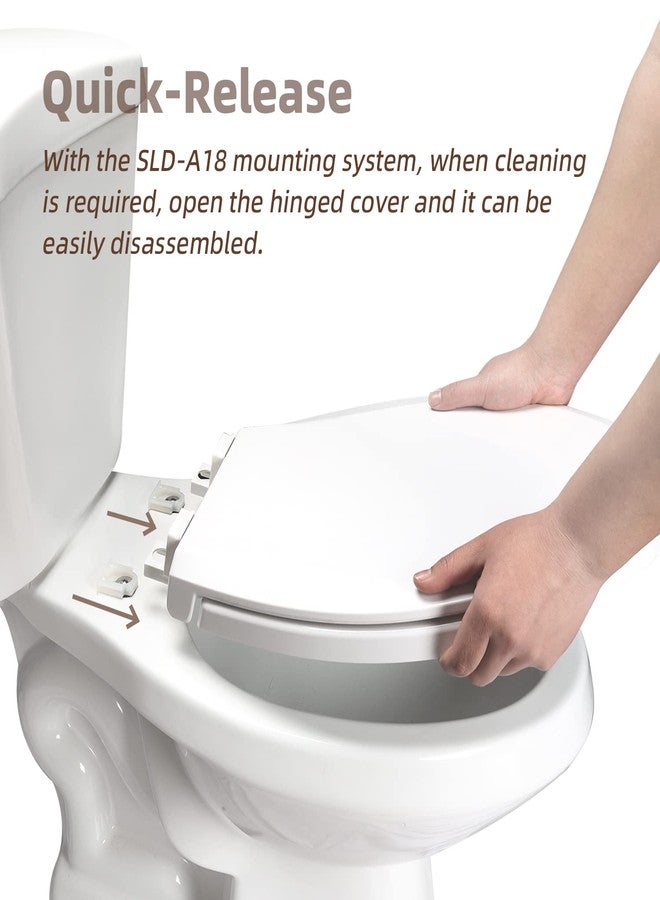 CcBello Elongated Toilet Seat, Slow Close Quick-Release Hinges, Heavy Duty Soft Close, Oval(Oblong) Toilet Seat For Elongated Toilets, Quiet-Close Lid And Seat, Easy To Install And Clean, Never Loosen, White - Image 2