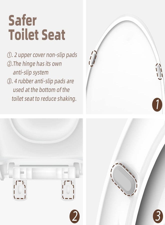 CcBello Elongated Toilet Seat, Slow Close Quick-Release Hinges, Heavy Duty Soft Close, Oval(Oblong) Toilet Seat For Elongated Toilets, Quiet-Close Lid And Seat, Easy To Install And Clean, Never Loosen, White - Image 3