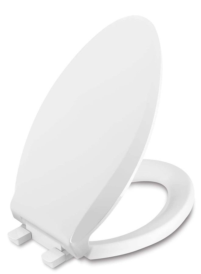 CcBello Elongated Toilet Seat, Slow Close Quick-Release Hinges, Heavy Duty Soft Close, Oval(Oblong) Toilet Seat For Elongated Toilets, Quiet-Close Lid And Seat, Easy To Install And Clean, Never Loosen, White - Image 1