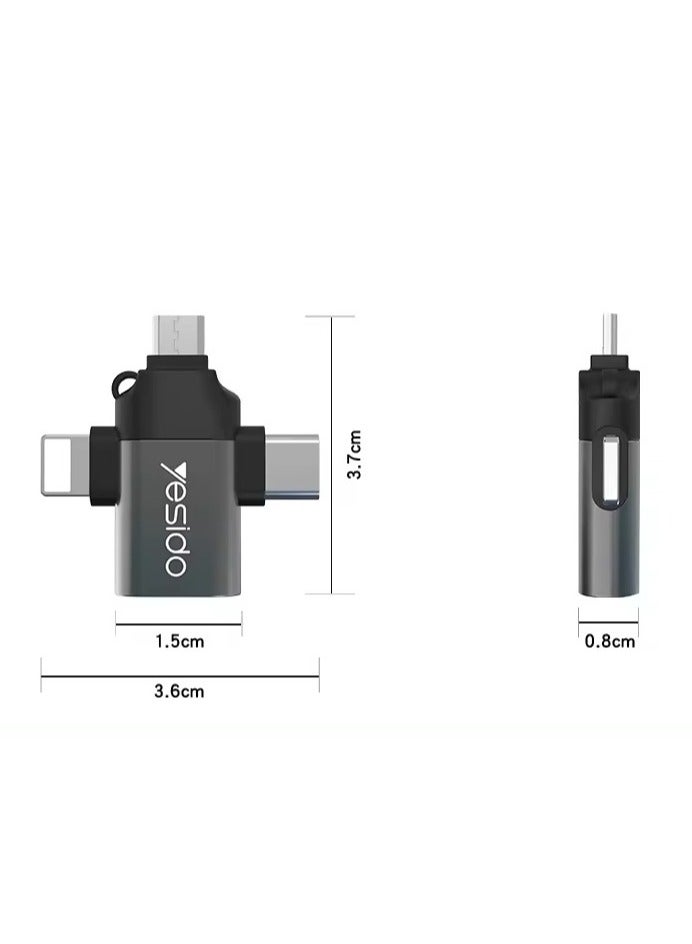 Yesido 3-in-1 USB-C to Micro 8-Pin OTG Adapter Mobile Phone to USB 3.0 for IP for Computer Use - Image 5