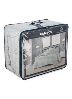 Cannon 4-Piece Premium Quality T215 Cotton Stripe Comforter Set Light Grey King 50 x 35 x 60 cm CN CK4PCS-LGRD  - Image 2