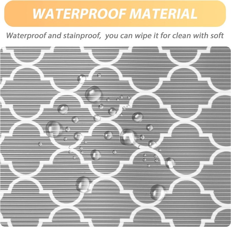 Ash  Roh Ash & Roh Abstract Multipurpose Anti-Slip Plastic Washable Liner For Bathrrom, Kitchen, Fridge Mat And Drawer Mats (Grey Window, 45X500) - Image 2