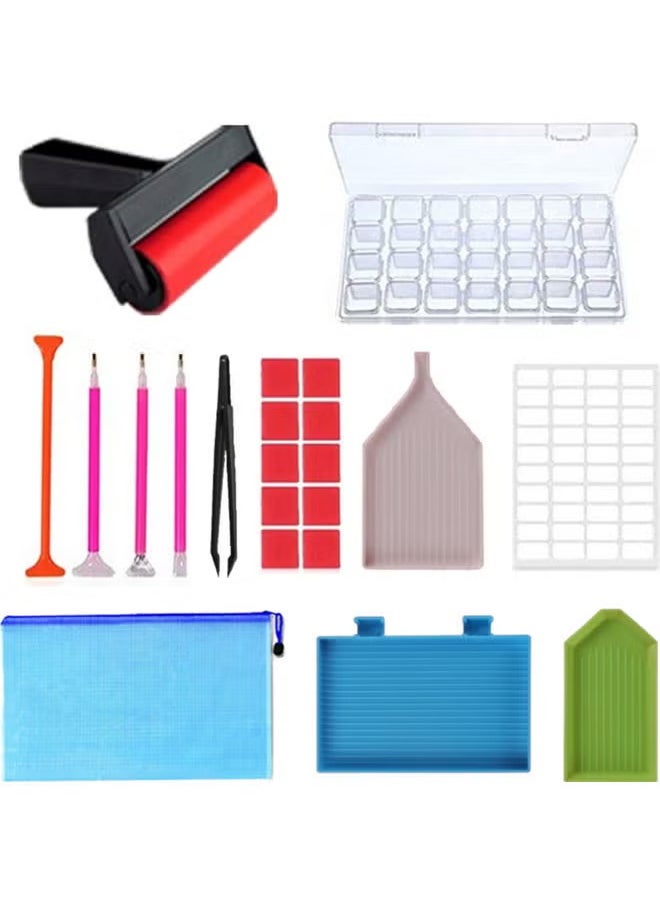 Haidue 22-Piece 5D DIY Diamond Painting Tools Kit Multicolour  - Image 1