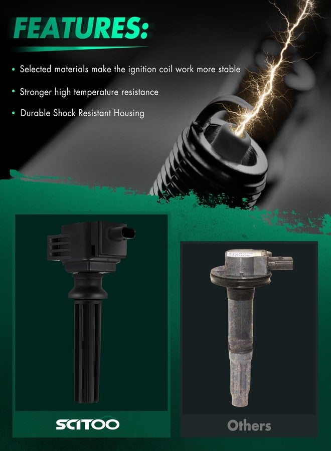 مجموعة ملفات إشعال SCITOO، مناسبة لسيارات لينكولن MKZ سعة 2.0 لتر (2013-2019)، وMKT سعة 2.0 لتر (2013-2016)، وMKC سعة 2.3 لتر/2.0 لتر (2015-2019)، ولاند روفر رينج روفر إيفوك سعة 2.0 لتر (2012-2017)، رقم القطعة UF670 GN10621. - Image 2