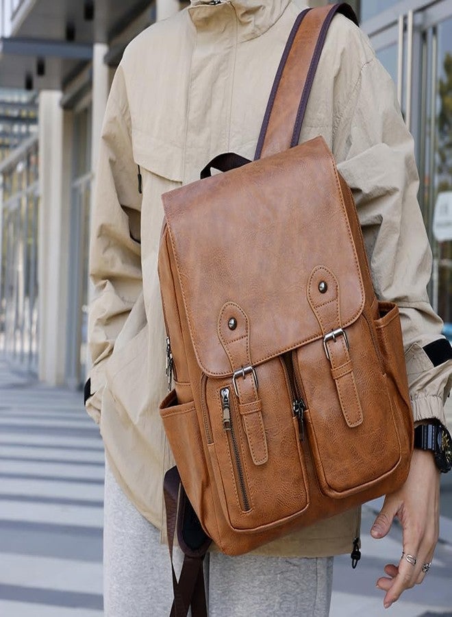 ristoss Cayenne backpack Faux Leather Zipper Closure Type with 28 Liter Capacity Bag_1042_Tan Brown - Image 5