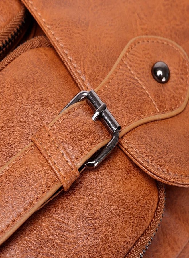 ristoss Cayenne backpack Faux Leather Zipper Closure Type with 28 Liter Capacity Bag_1042_Tan Brown - Image 4