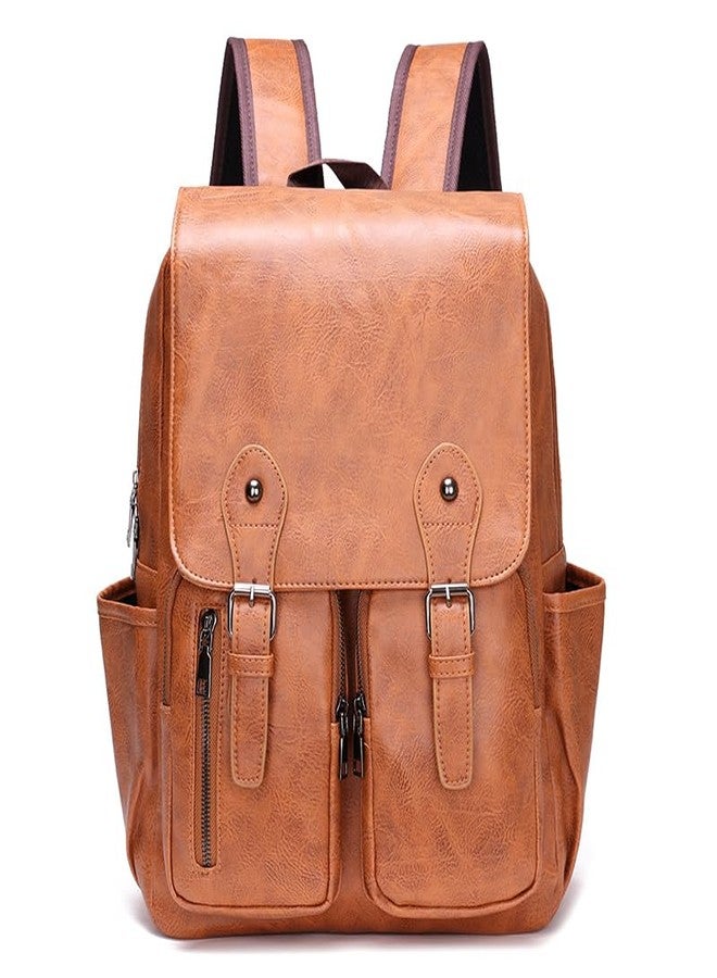 ristoss Cayenne backpack Faux Leather Zipper Closure Type with 28 Liter Capacity Bag_1042_Tan Brown - Image 1