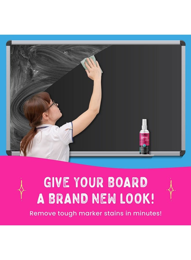 Chalkola Natural Chalkboard Cleaner Spray & Eraser Kit For Liquid Chalk Markers - Suitable For Whiteboard, Blackboard And Dry Erase Boards - Comes With White Chalk Pen  - Image 4