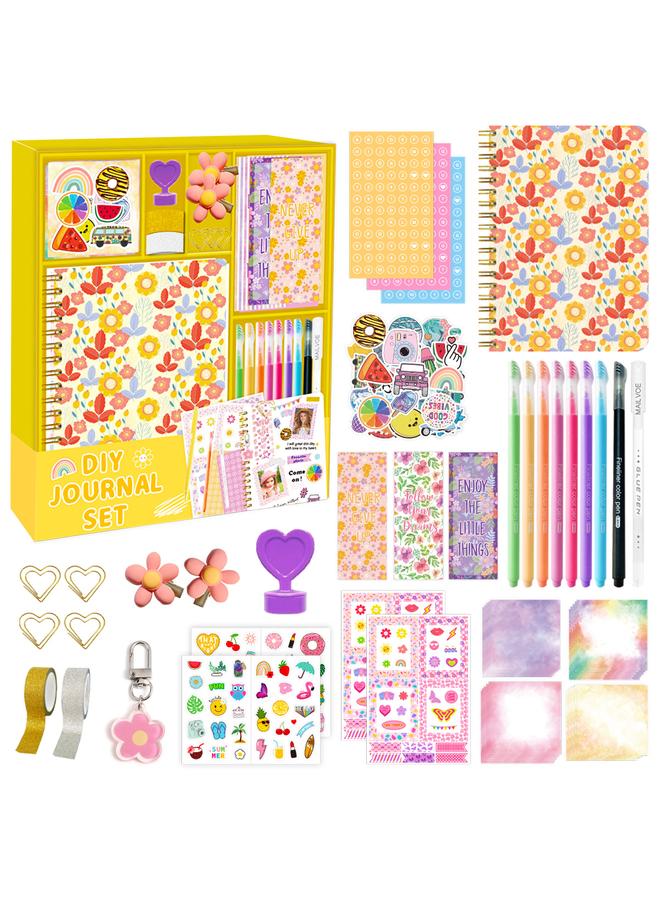 Bluejw Cross Border DIY JOURNAL SET Flower Hand Account Girl Birthday Gift Scrapbook Children's Diary Suit - Image 1