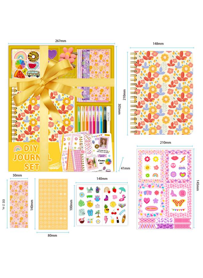 Bluejw Cross Border DIY JOURNAL SET Flower Hand Account Girl Birthday Gift Scrapbook Children's Diary Suit - Image 4