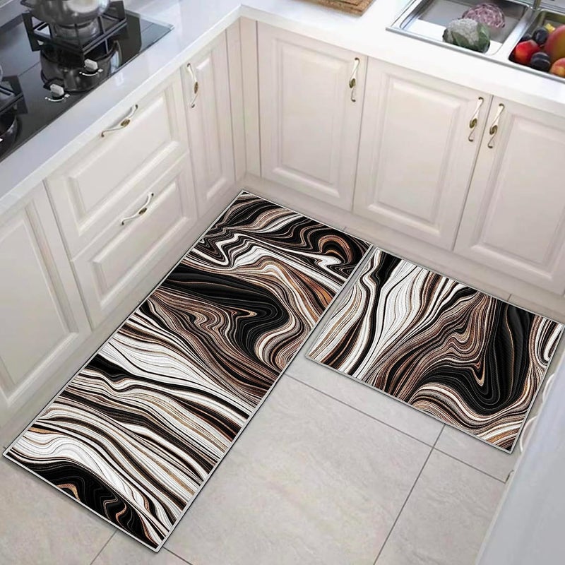 Jumix Non Slip Thick Cushioned Kitchen Floor Mats Set AntiFatigue Mat Comfort Standing Mat Waterproof for Standing Near Sink Bathroom Kitchens Desk Runner Laundry M6 - Image 1