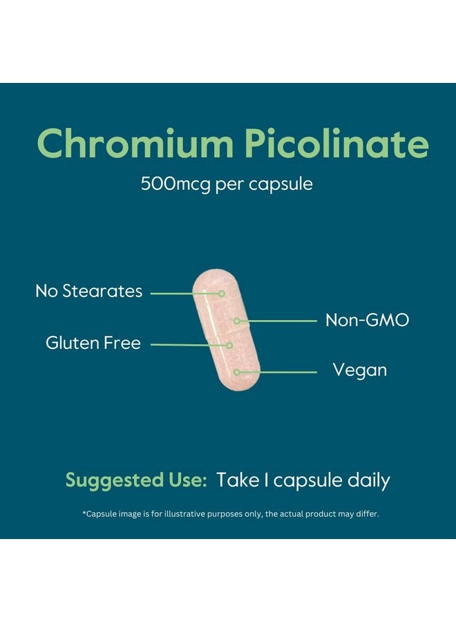 BESTVITE BESTVITE Chromium Picolinate 500mcg (240 Vegetarian Capsules) - No Stearates - No Dicalcium Phosphate - Vegan - Gluten Free - Non-GMO - Image 5