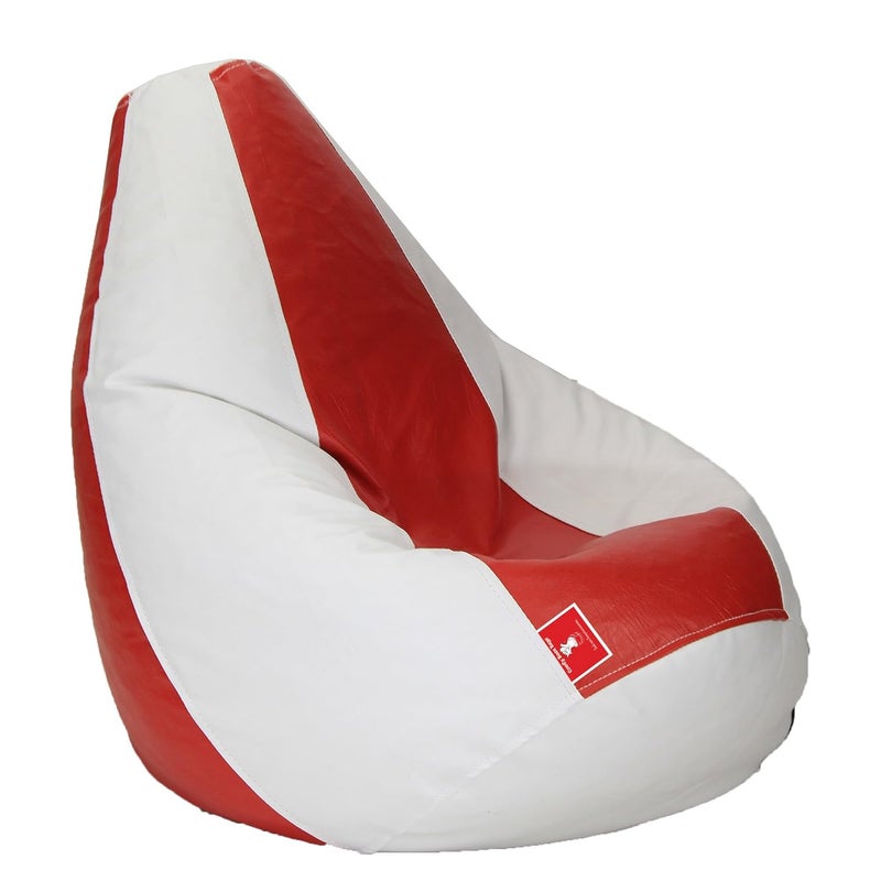 ComfyBean Bean Bag Cover Without Fillers Bean Bag Size Jumbo Color Red White - Image 1
